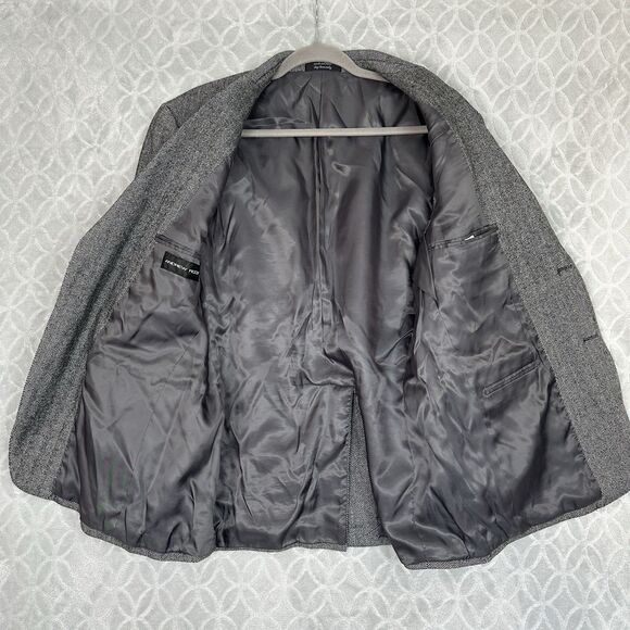 Andrew Fezza Wool Camel Hair Blazer Men 40S Gray Herringbone Suit Jacket Classic - Picture 5 of 12
